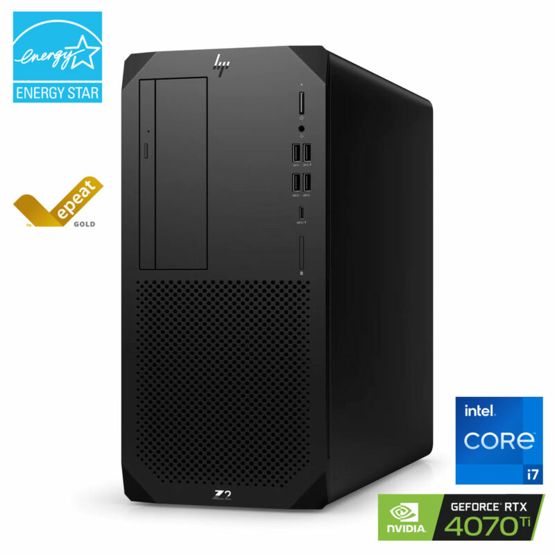 PC Workstation Z2 G9 Tour, Intel i7 13700, 64 Go, 512 Go SSD M.2, HP Geforce RTX 4070Ti
