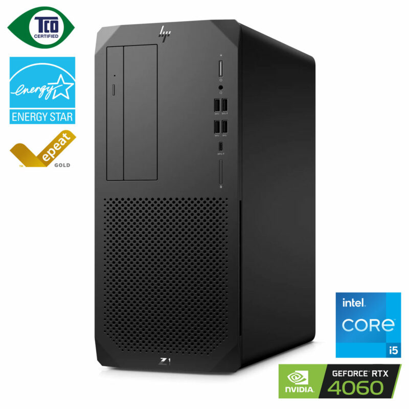 PC Workstation Z1 G9 Tour, Intel i5 14500, 16 Go, 512 Go SSD, 1 To HDD, HP Geforce RTX 4060