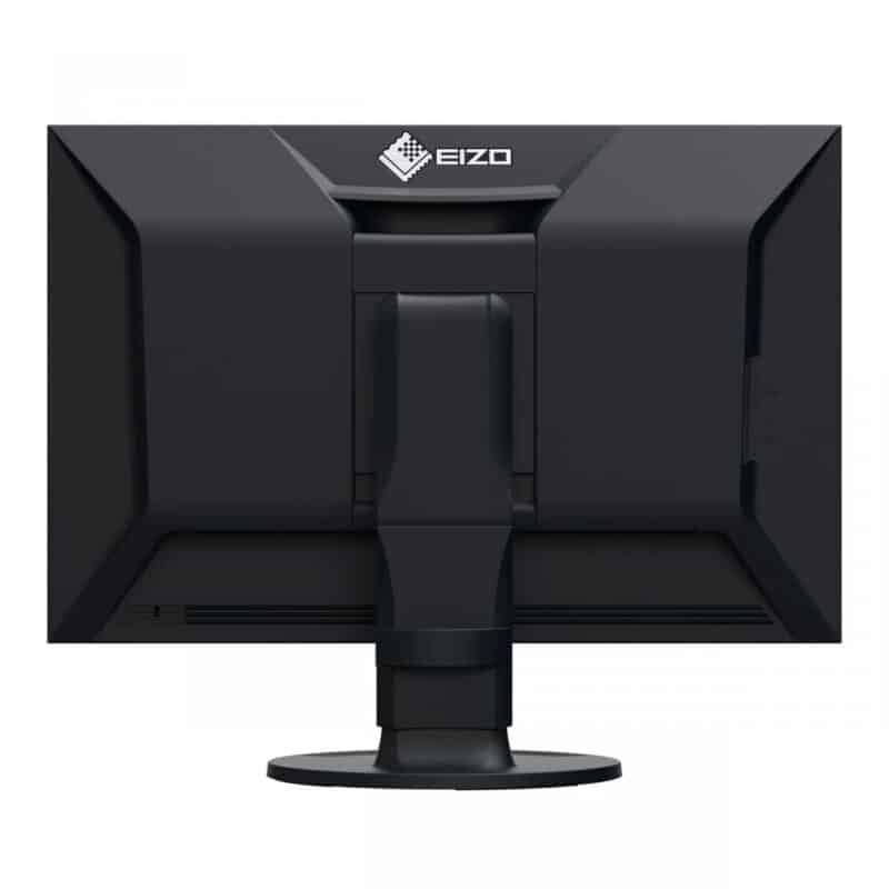 Vue arrière d'un écran Eizo noir.