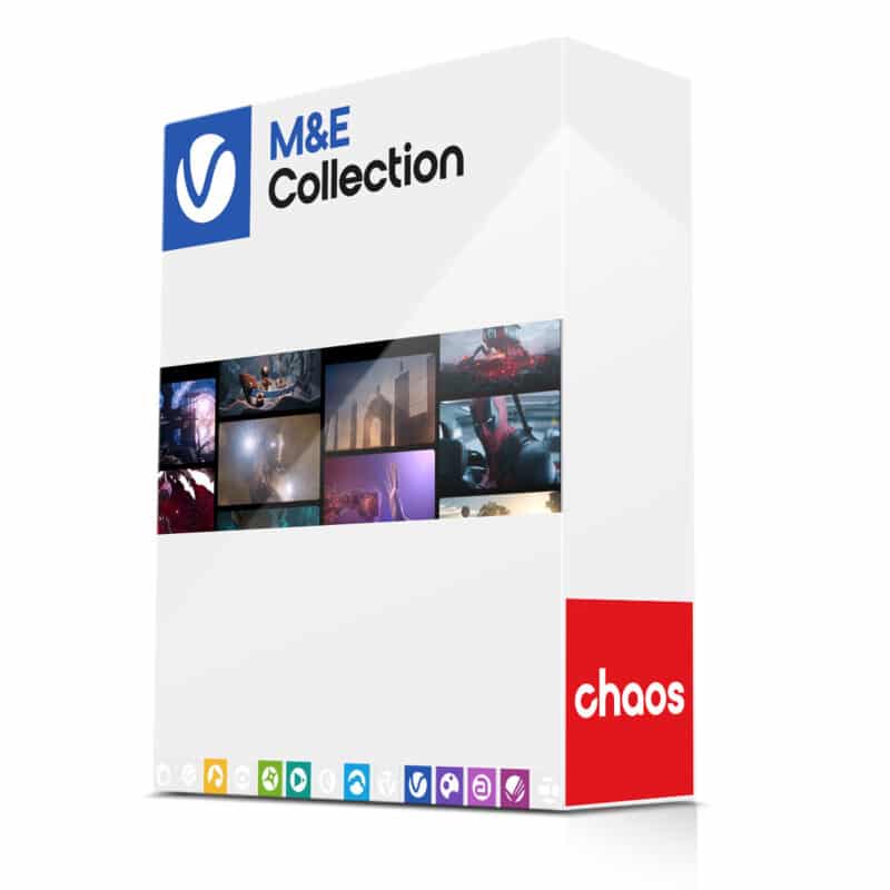 Boîte de logiciel 3D M&E Collection Chaos.