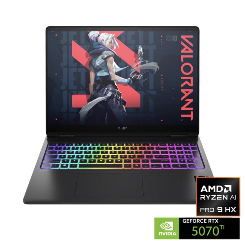 Ordinateur portable Omen avec clavier rétroéclairé RGB.