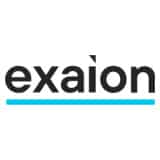 Logo exaion avec soulignement bleu